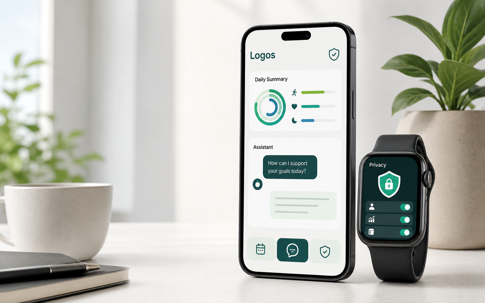Logos app on iPhone and Apple Watch